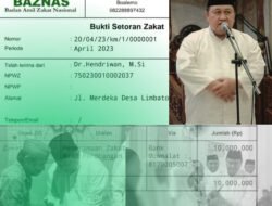 Bupati Hendriwan Di Dampingi Istri Serahkan Zakat Provesi Ke Baznas Boalemo