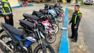 Polres Boalemo Gelar Patroli Subuh, Sejumlah Kendaraan Knalpot Brong Terjaring