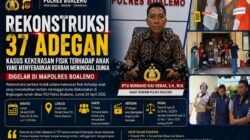 Rekonstruksi 37 Adegan Kasus Kekerasan Anak di Paguyaman Pantai Digelar di Mapolres Boalemo