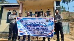 Polantas Polres Boalemo Gelar Baksos, Bagikan Beras kepada Masyarakat