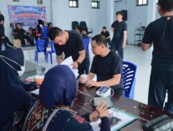 Sambut Hari Lalu Lintas Bhayangkara ke-71, Satlantas Polres Boalemo Gelar Bakti Kesehatan dan Donor Darah